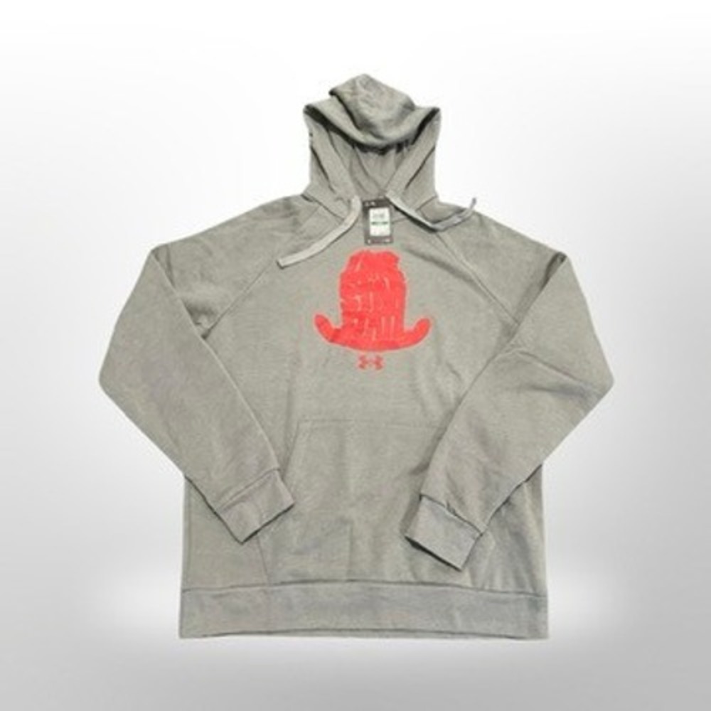 Under Armour Texas Icon Hoodie Mens Large Gray Pullover Longhorn Hat